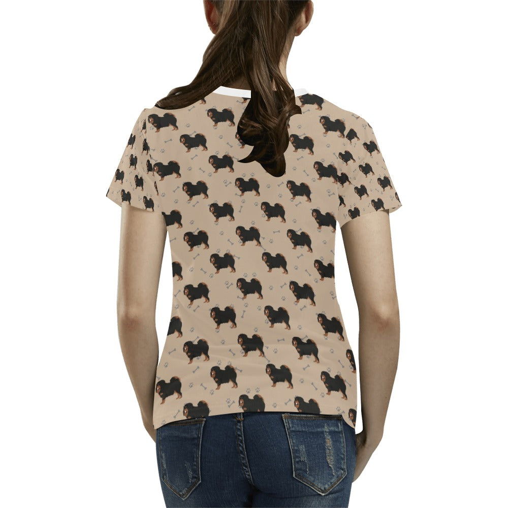 Tibetan Mastiffs Print Design LKS301 Women's T-shirt