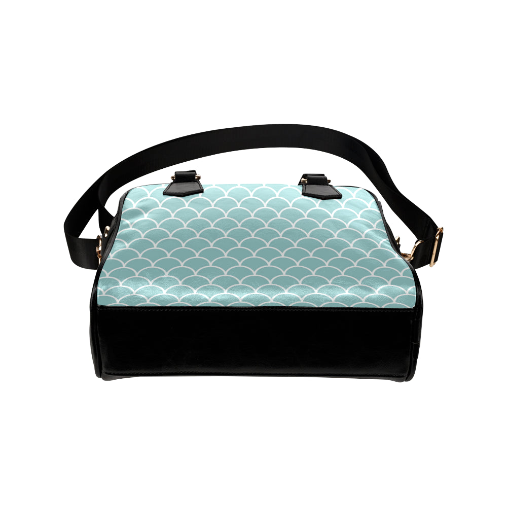 Scales Teal Pattern Print Design 02 Shoulder Handbag