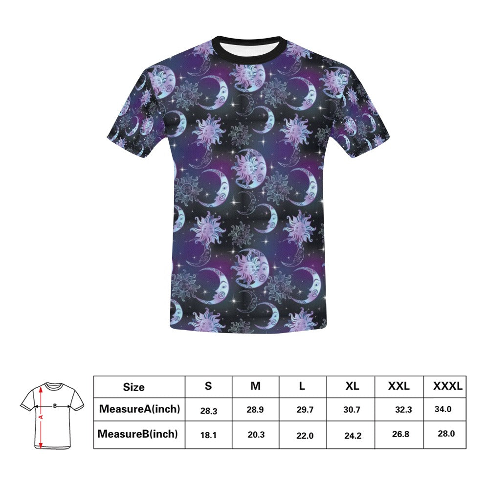 Sun Moon Print Design LKS303 Men's All Over Print T-shirt