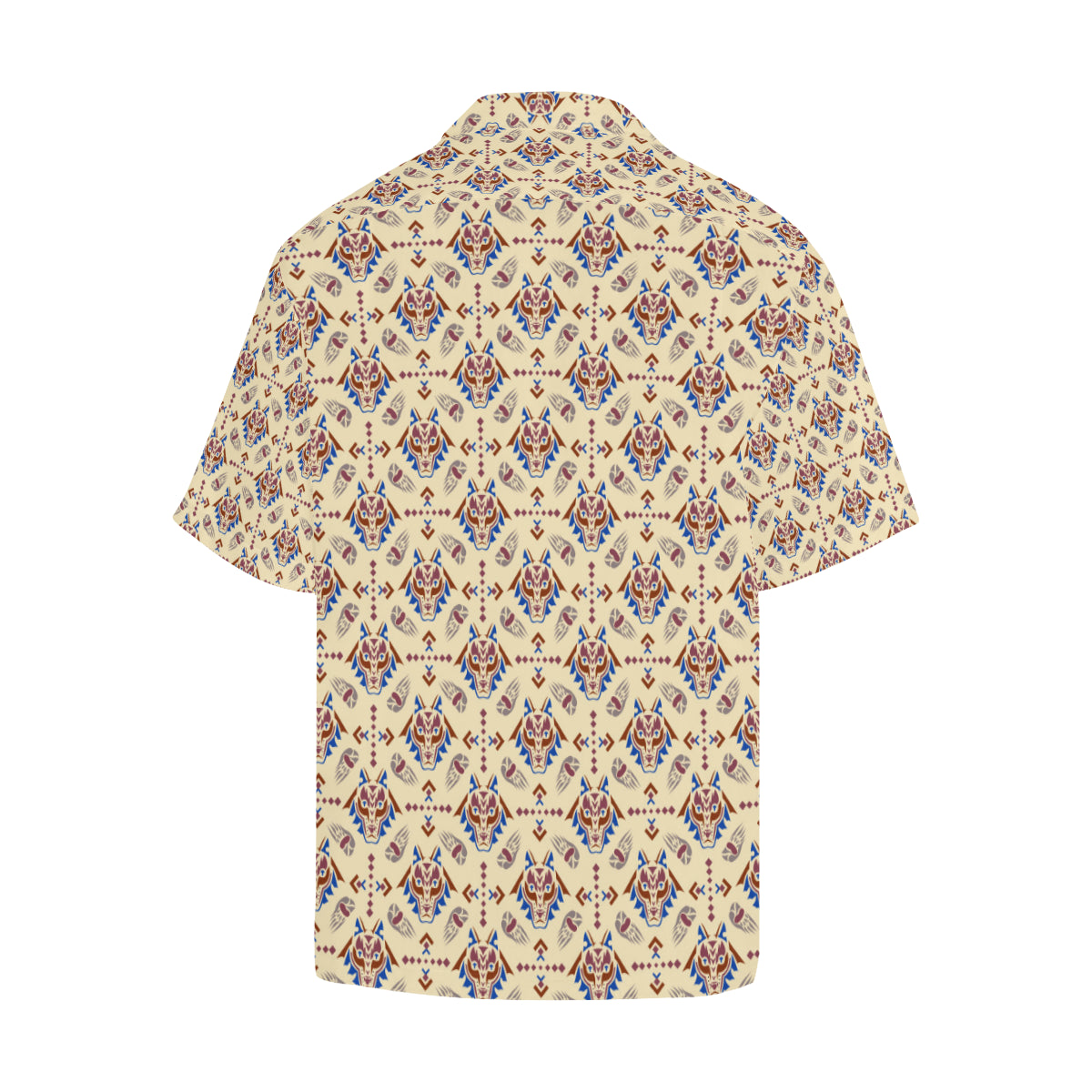 Aztec Wolf Pattern Print Design 03 Men's Hawaiian Shirt