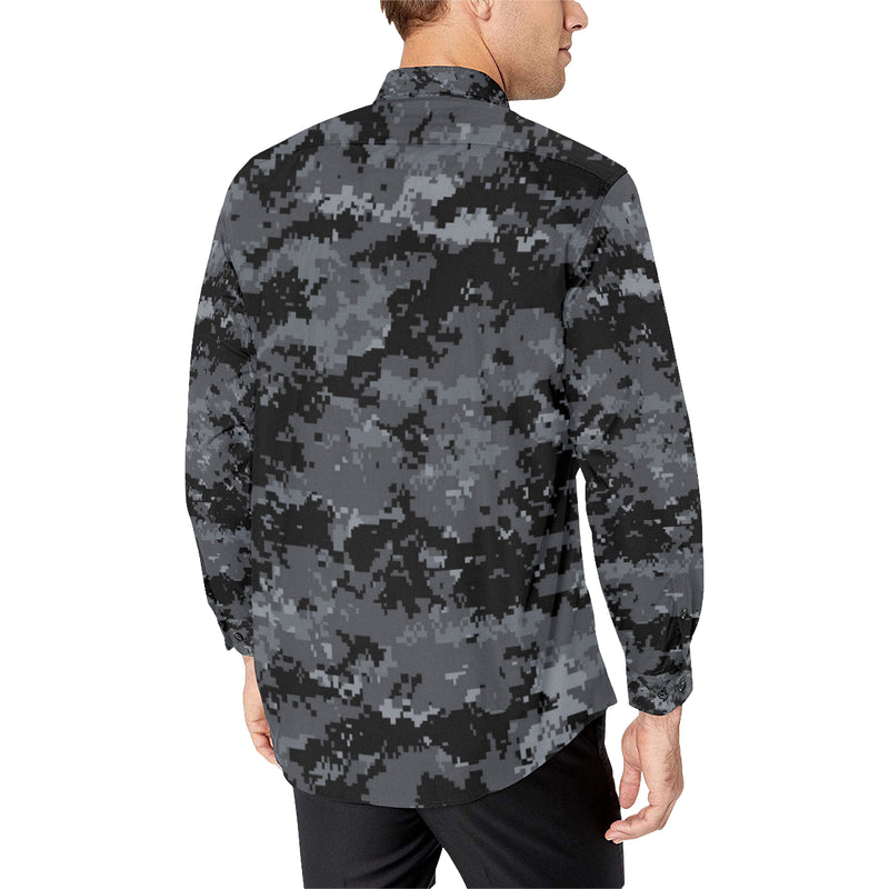 ACU Digital Black Camouflage Men's Long Sleeve Shirt