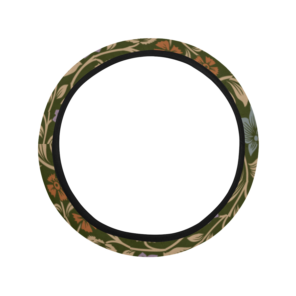 Floral Vintage Print Pattern Steering Wheel Cover with Elastic Edge