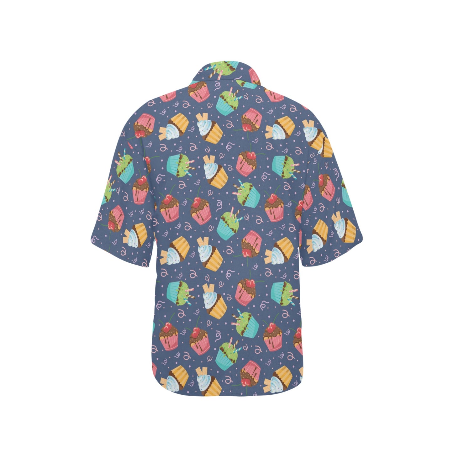 Cupcake Pattern Print Design 02 Women's Hawaiian Shirt