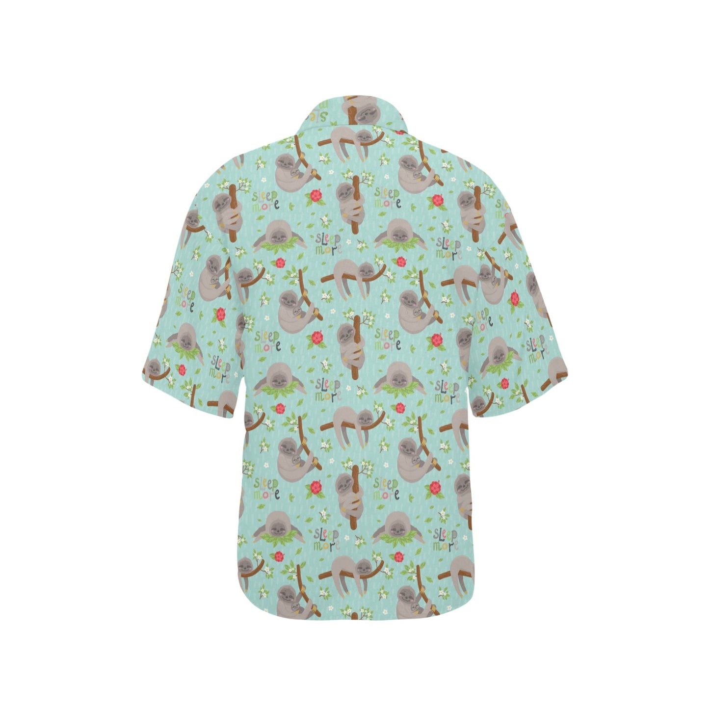 Sloth Print Design LKS305 Women's Hawaiian Shirt