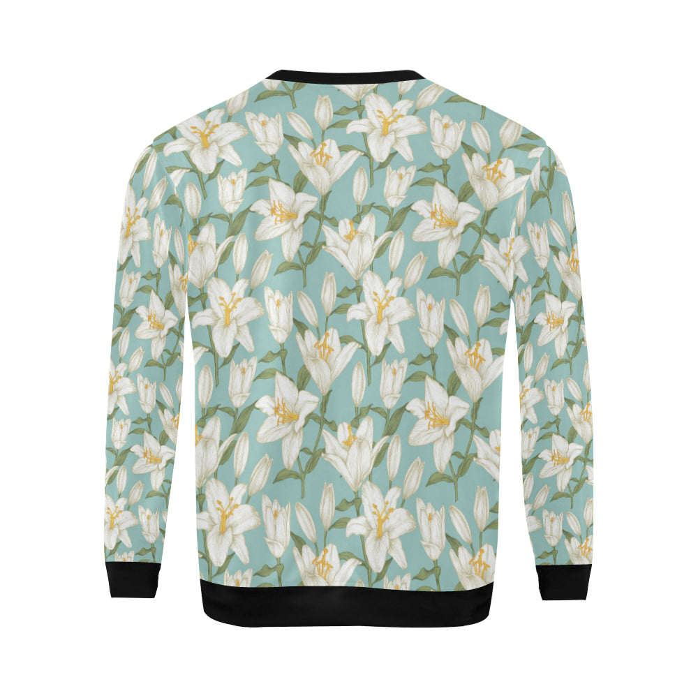 Lily Pattern Print Design LY09 Men Long Sleeve Sweatshirt