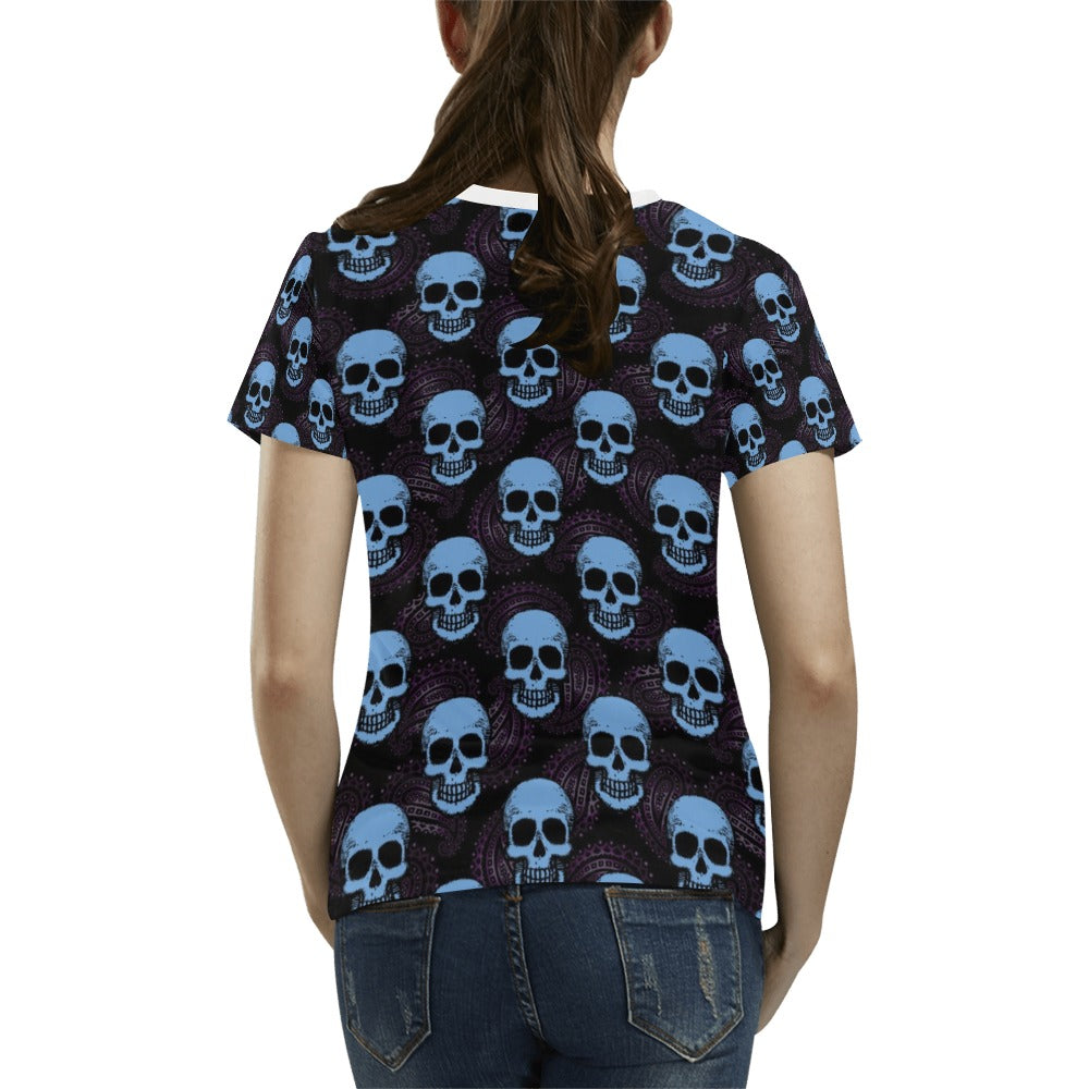 Skull Print Design LKS3012 Women's T-shirt