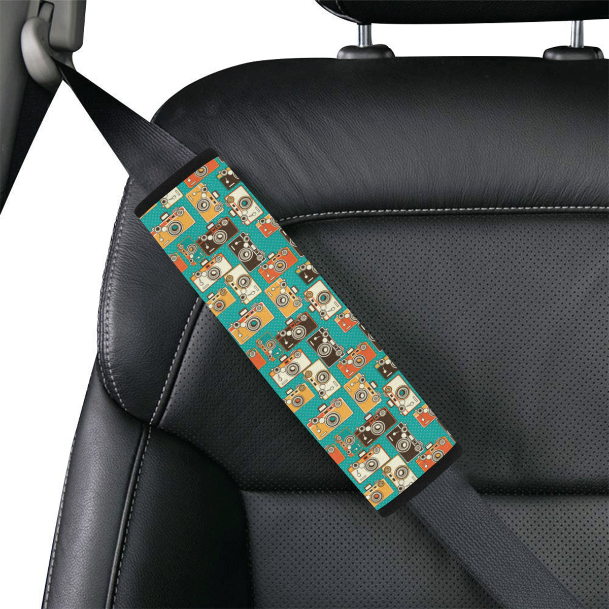 Camera Pattern Print Design 02 Car Seat Belt Cover