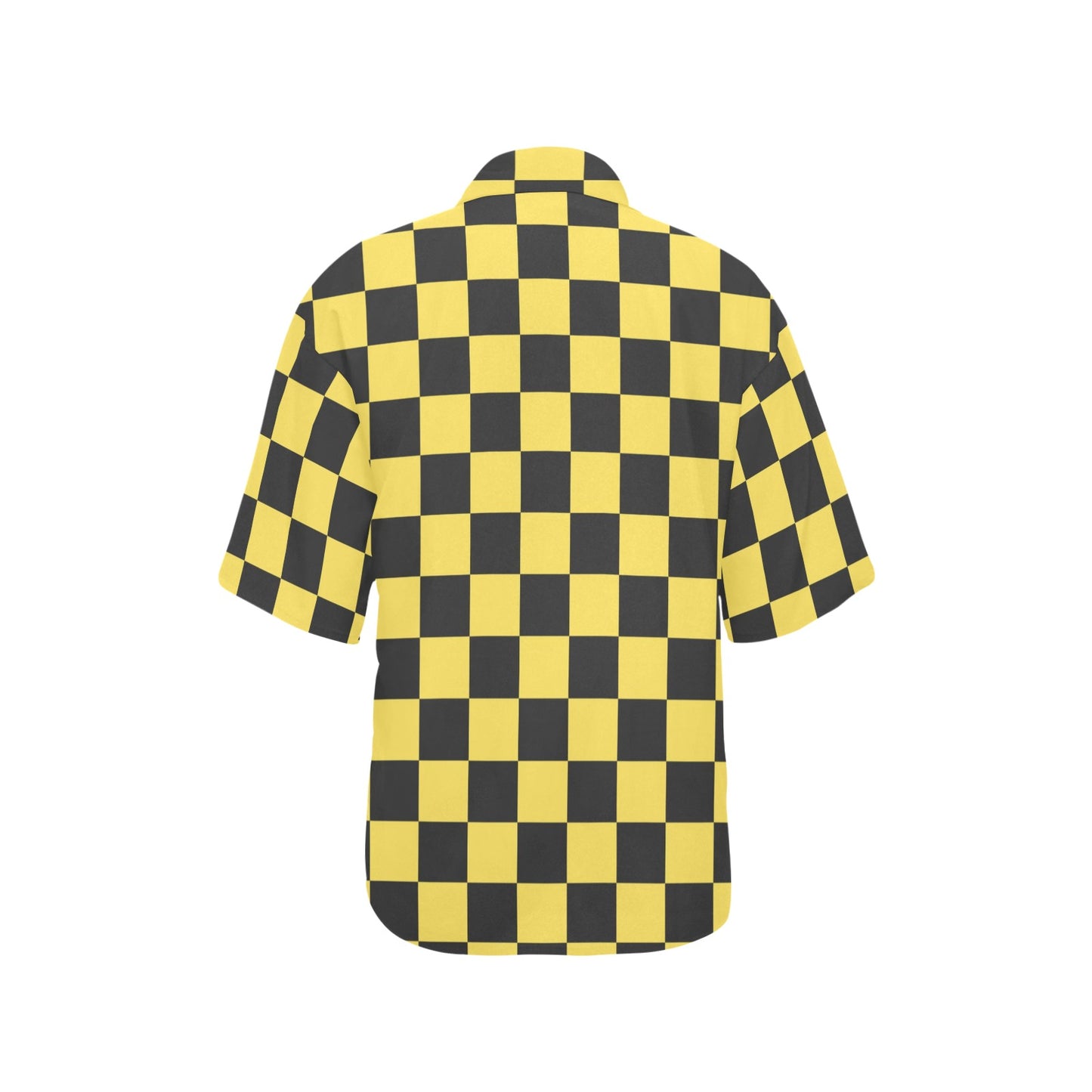 Checkered Yellow Pattern Print Design 03 Women's Hawaiian Shirt