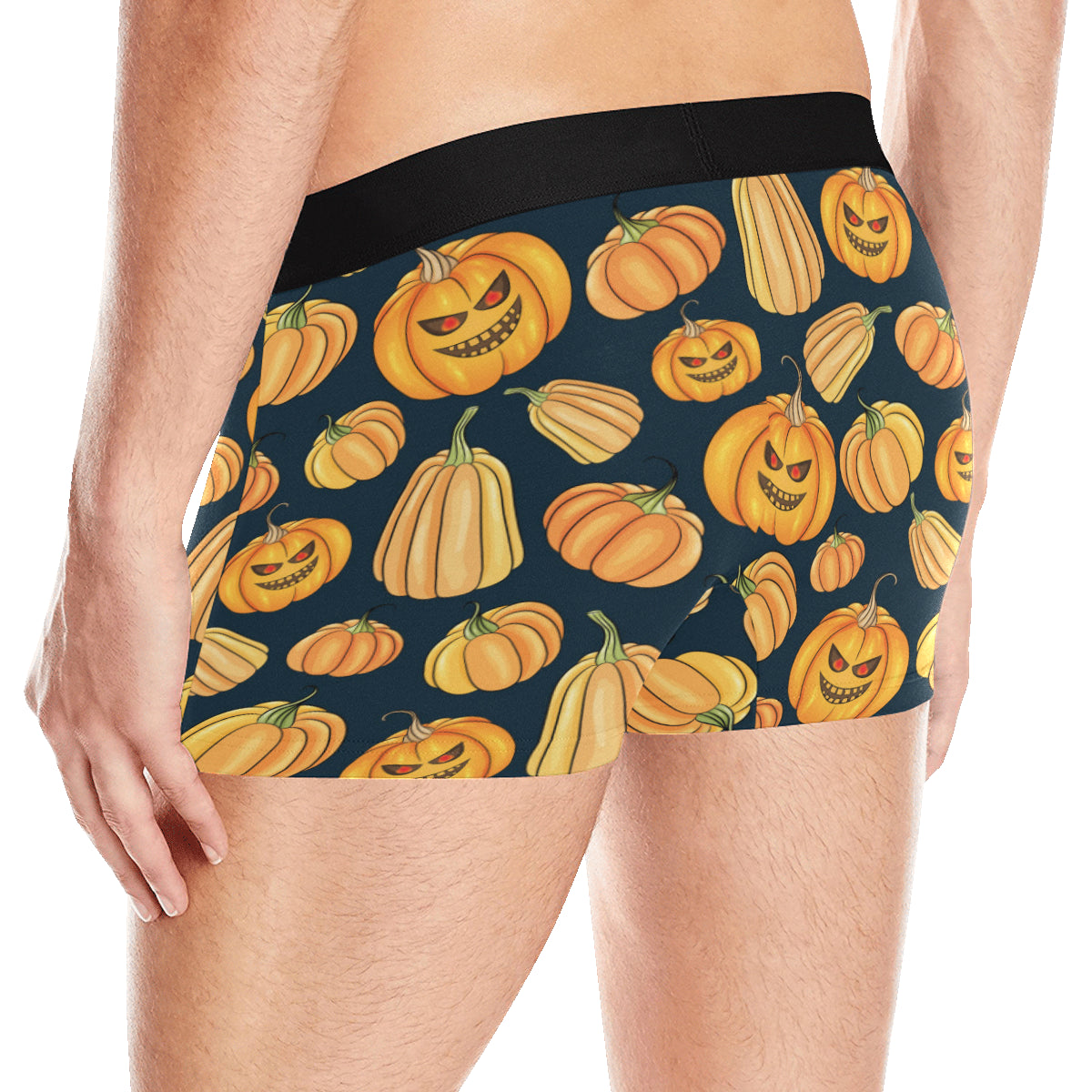Pumpkin Halloween Pattern Print Design A04 Men's Boxer Briefs