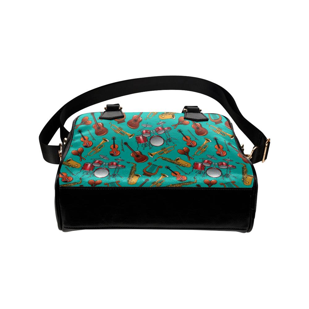 Drum Set Pattern Print Design 01 Shoulder Handbag
