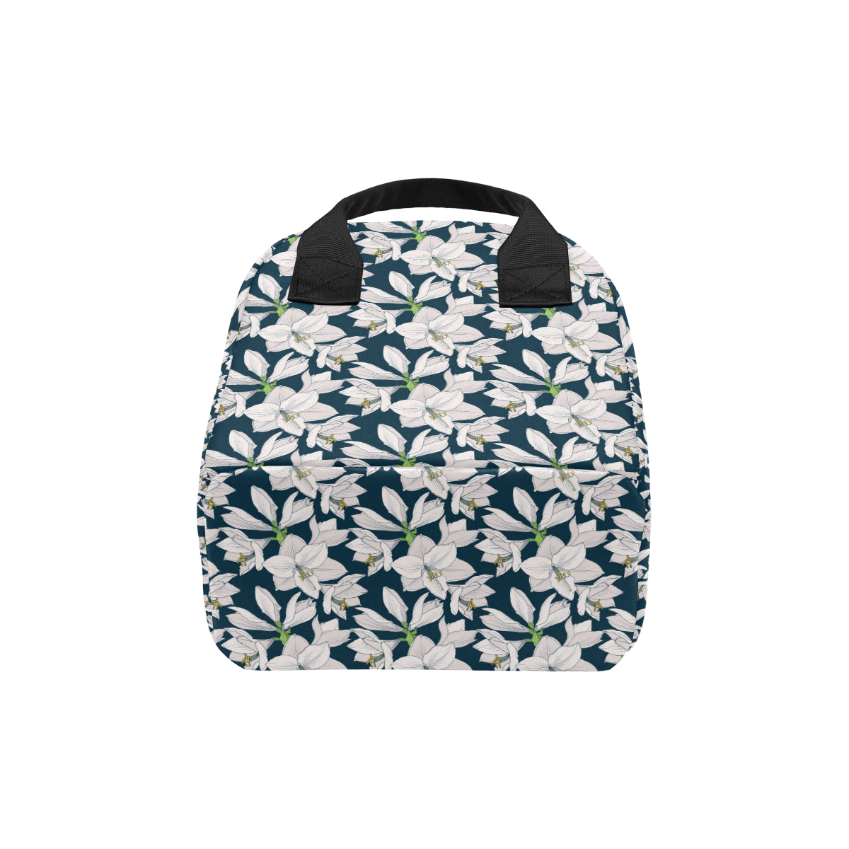 Amaryllis Pattern Print Design AL02 Insulated Lunch Bag