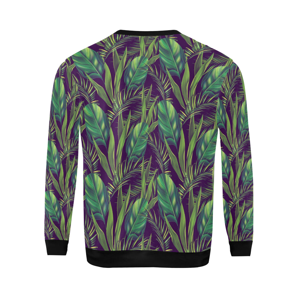Palm Leaves Pattern Print Design PL03 Men Long Sleeve Sweatshirt