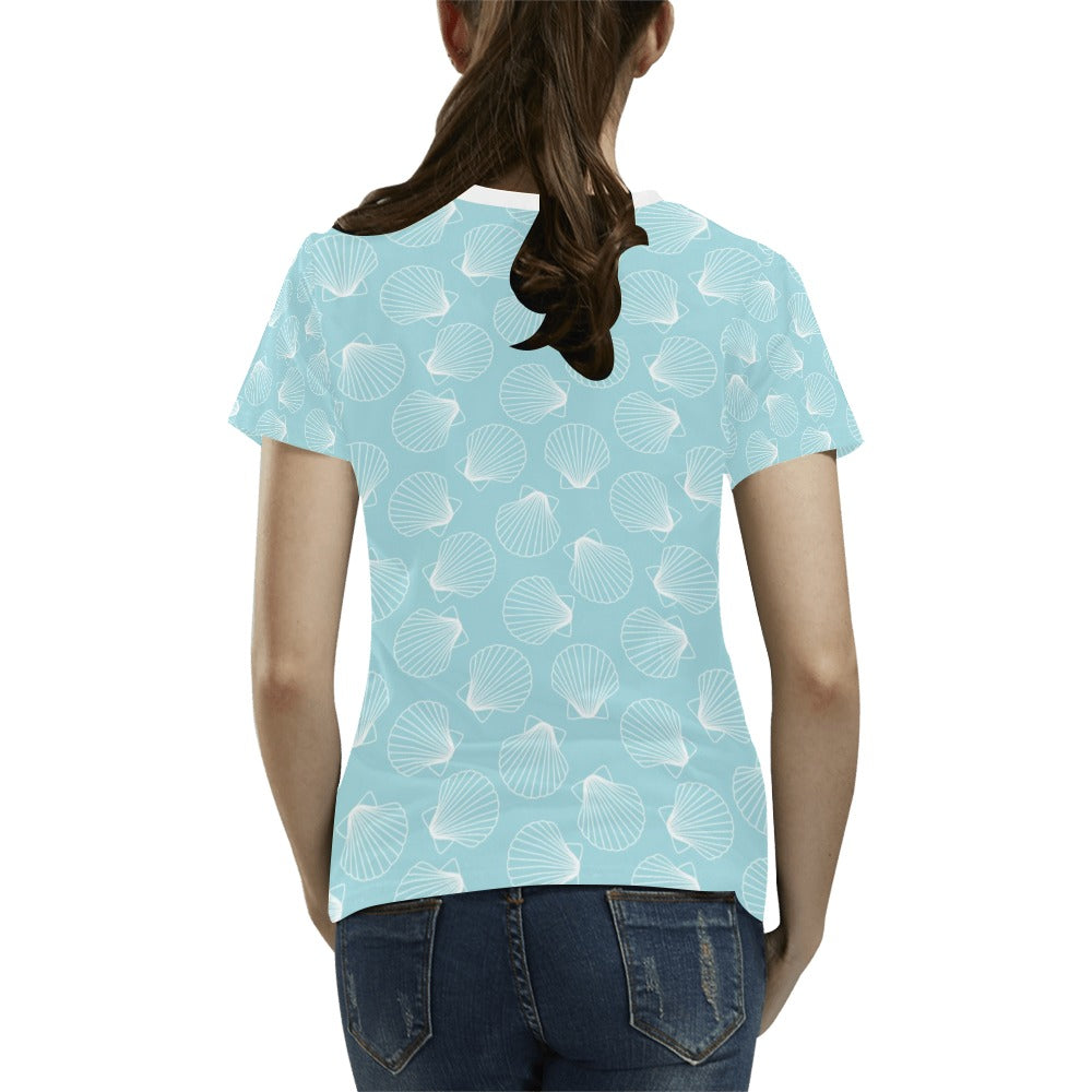 Seashell Print Design LKS3010 Women's T-shirt