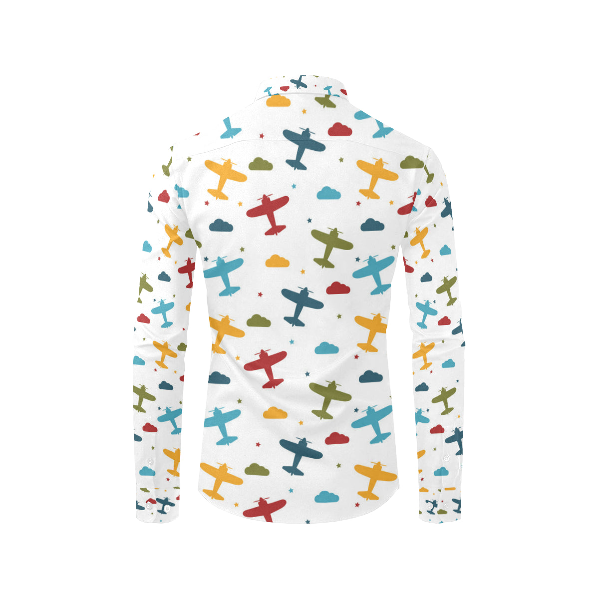 Airplane Pattern Print Design 06 Men's Long Sleeve Shirt