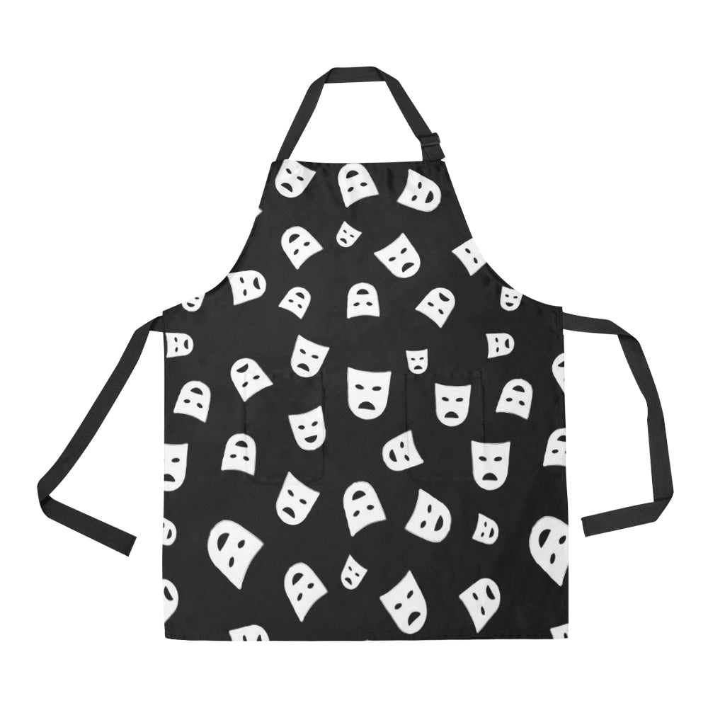 Acting Mask Pattern Print Design 03 Apron with Pocket