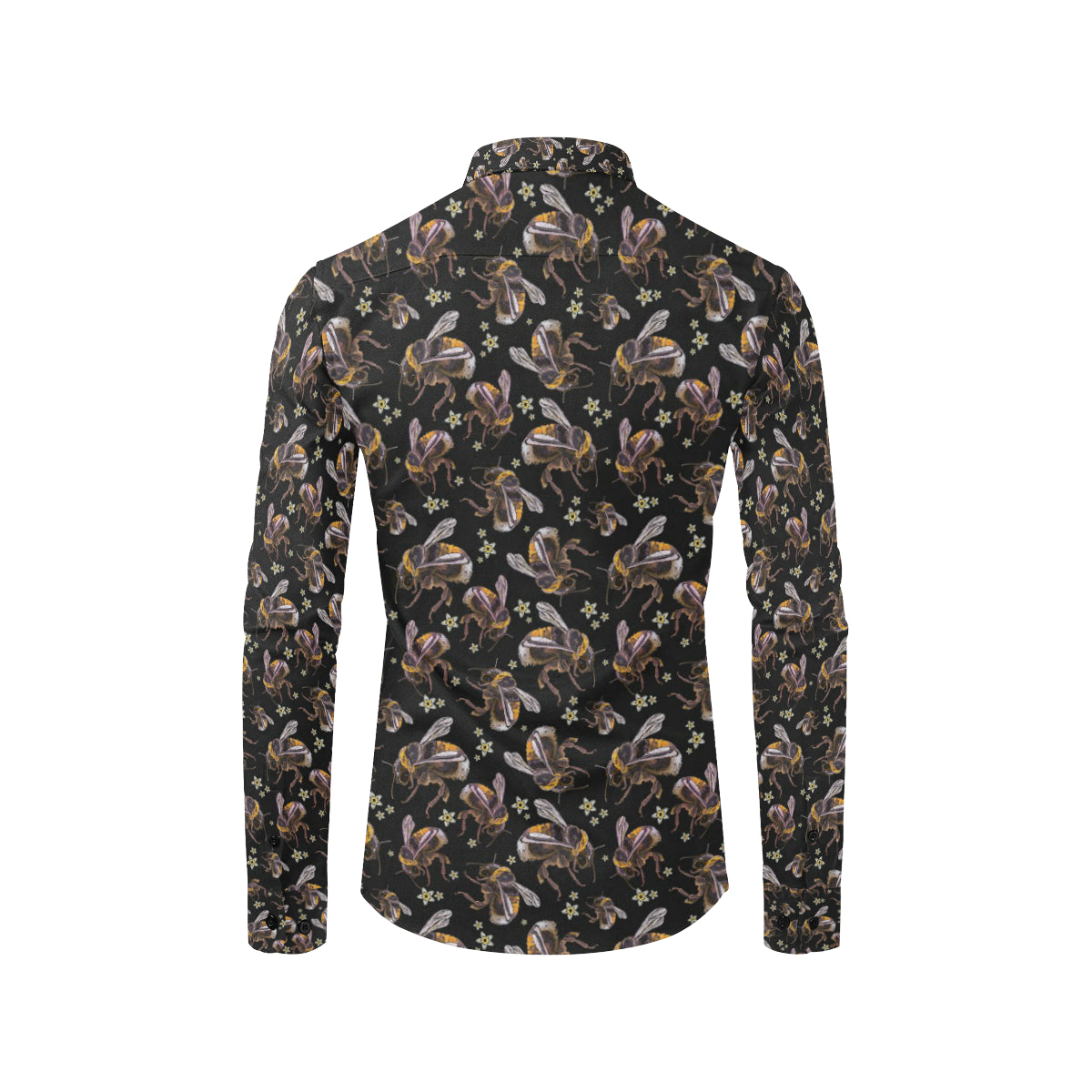 Bee Pattern Print Design 04 Men's Long Sleeve Shirt