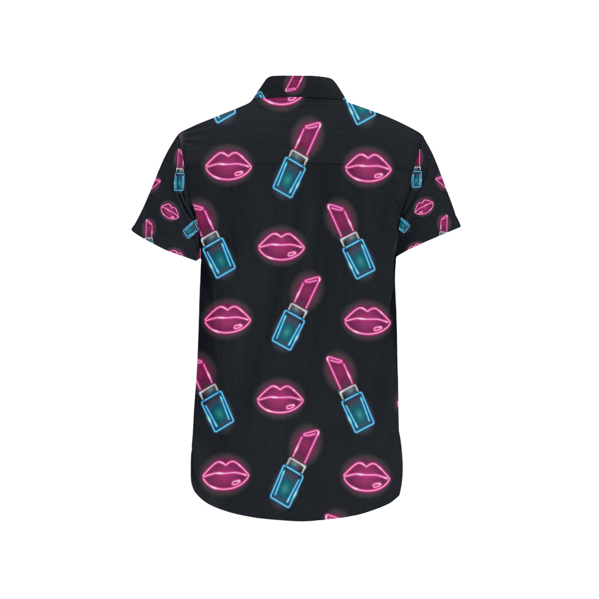 Lipstick Color Neon Pattern Print Design 03 Men's Short Sleeve Button Up Shirt