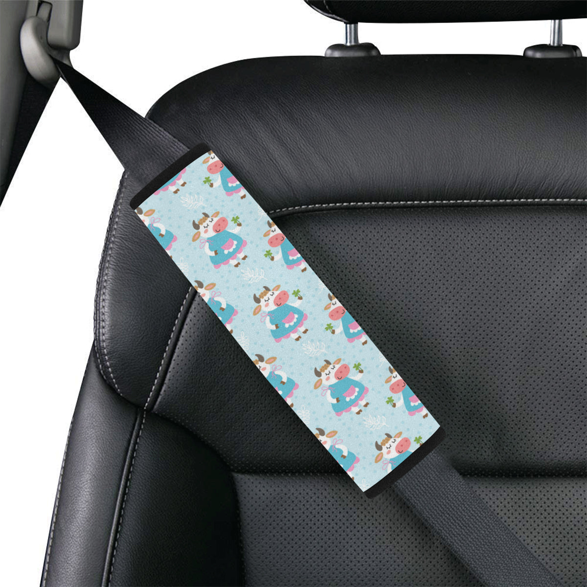 Cattle Happy Pattern Print Design 03 Car Seat Belt Cover