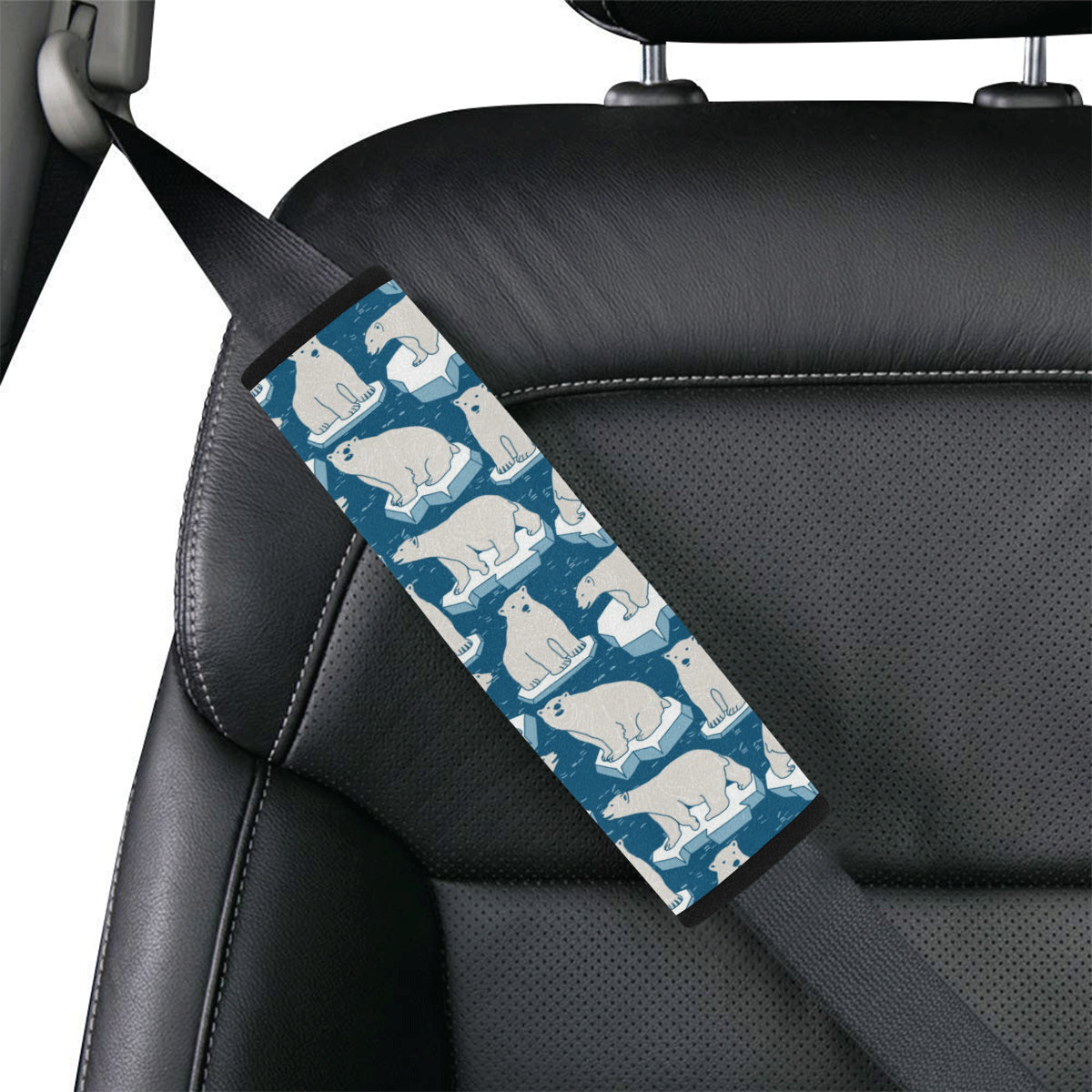 Polar Bear Pattern Print Design PB03 Car Seat Belt Cover