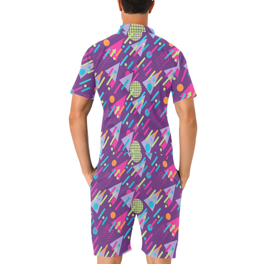 90s Pattern Print Design 4 Men's Romper