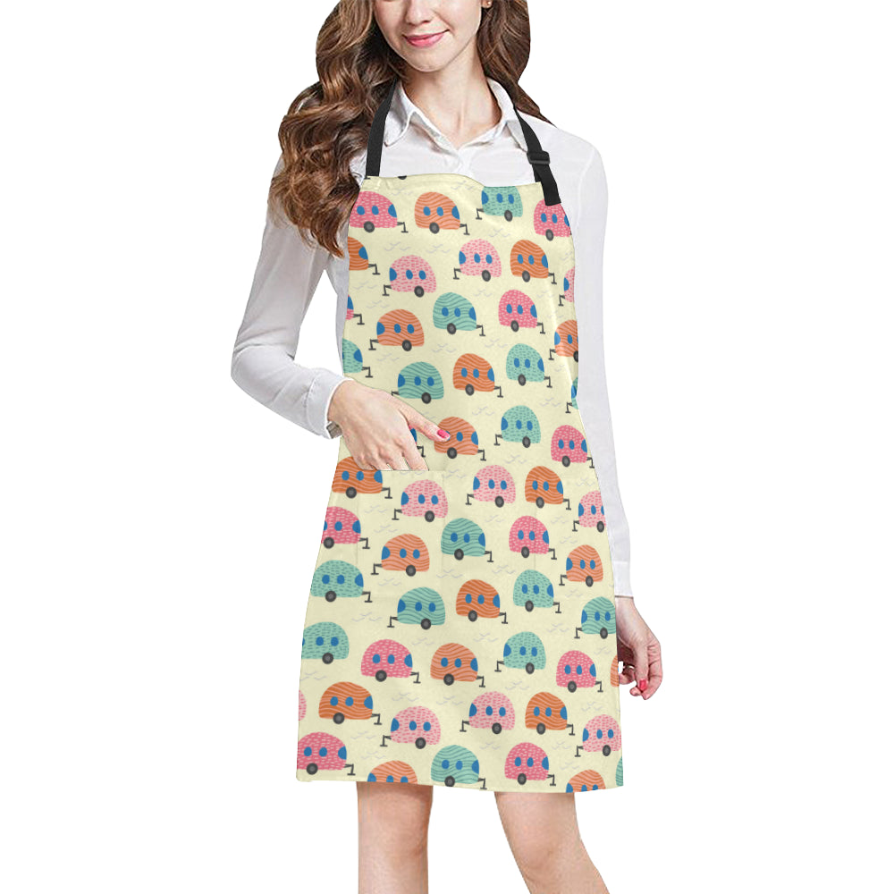 Camper Pattern Print Design 06 Apron with Pocket