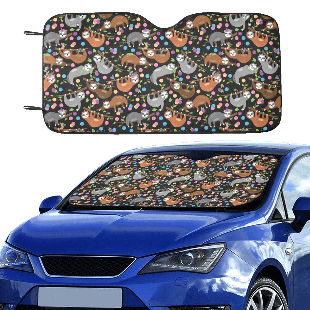 Sloth Print Design LKS306 Car front Windshield Sun Shade