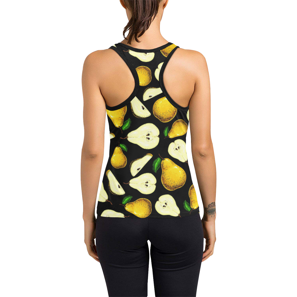 Pear Pattern Print Design PE01 Women's Racerback Tank Top