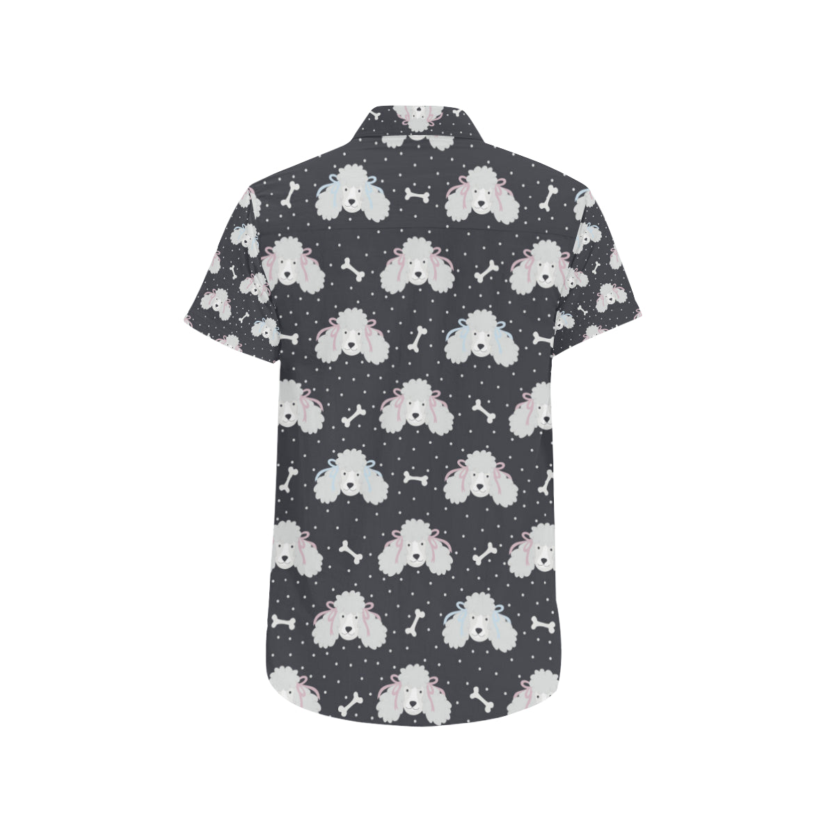 Poodle Pattern Print Design A03 Men's Short Sleeve Button Up Shirt