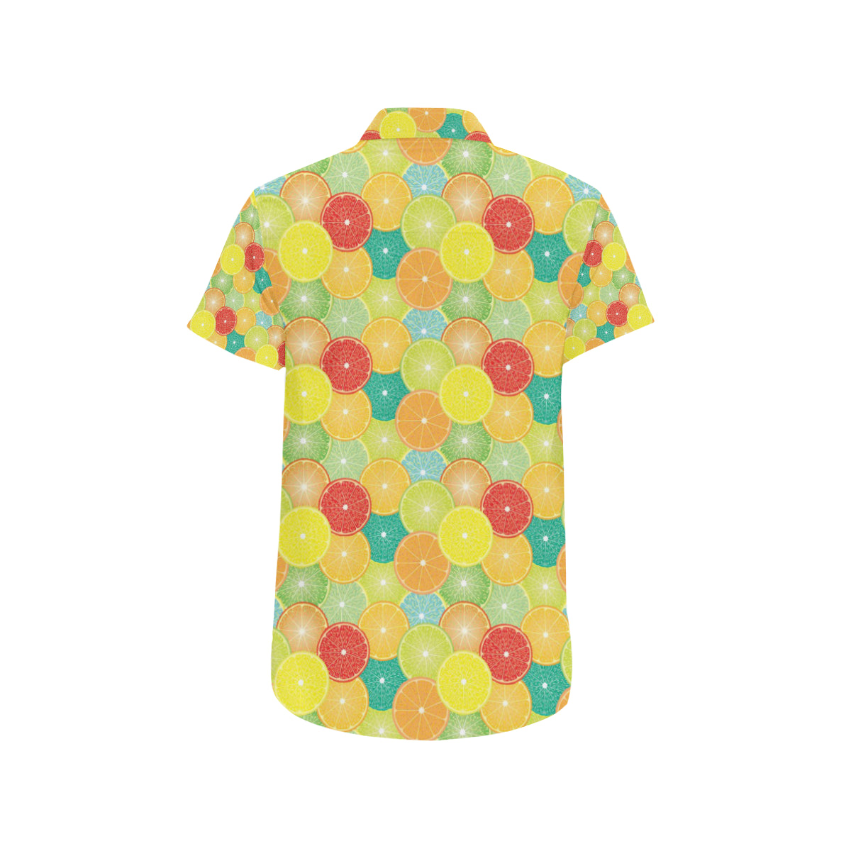 Citrus Pattern Print Design 01 Men's Short Sleeve Button Up Shirt