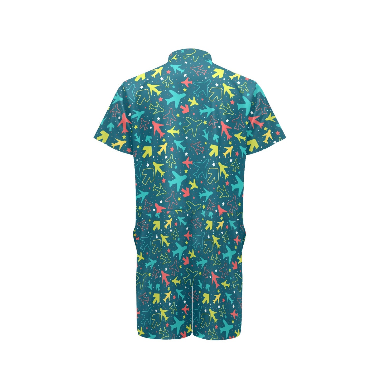 Airplane Pattern Print Design 05 Men's Romper