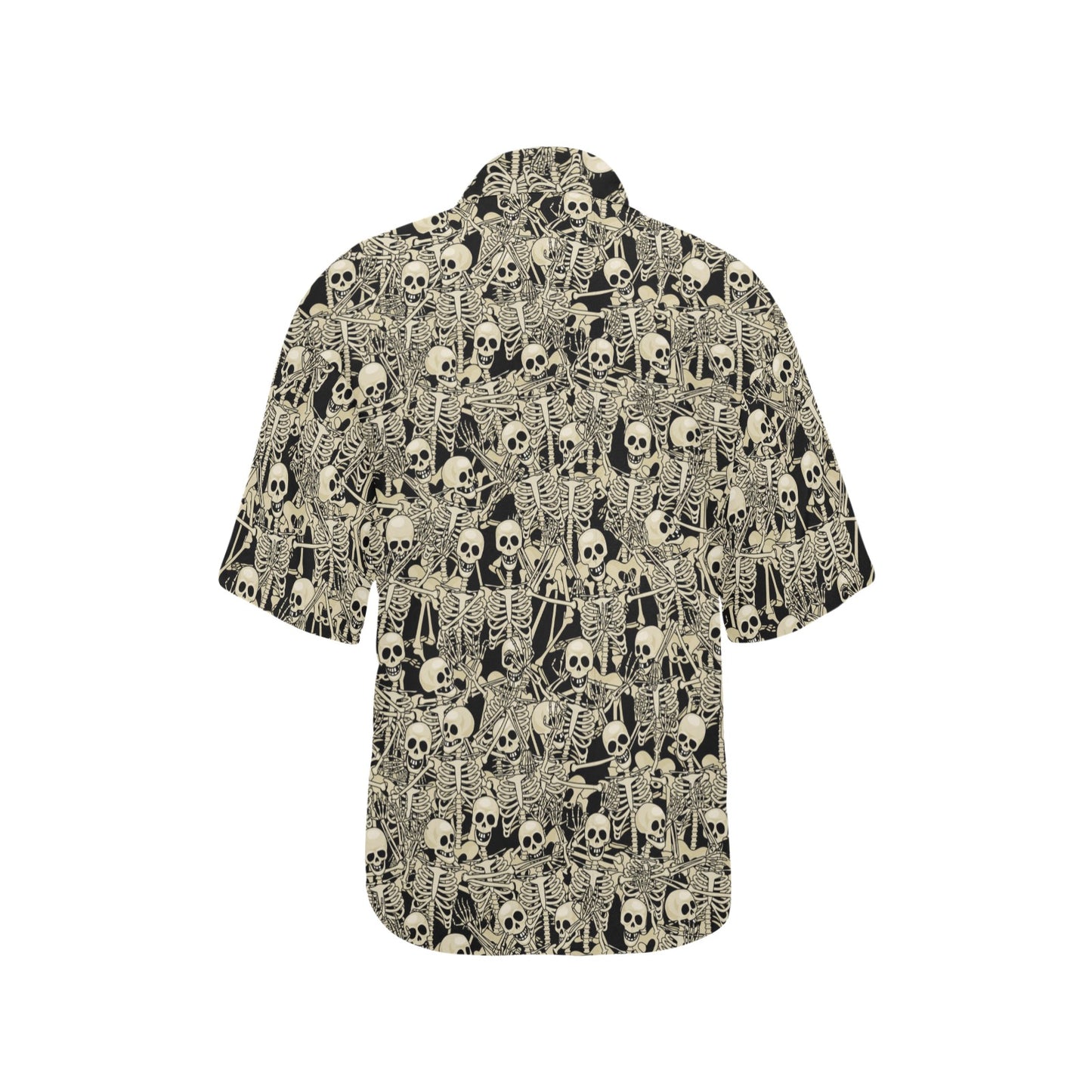 Skeleton Design Print Women's Hawaiian Shirt