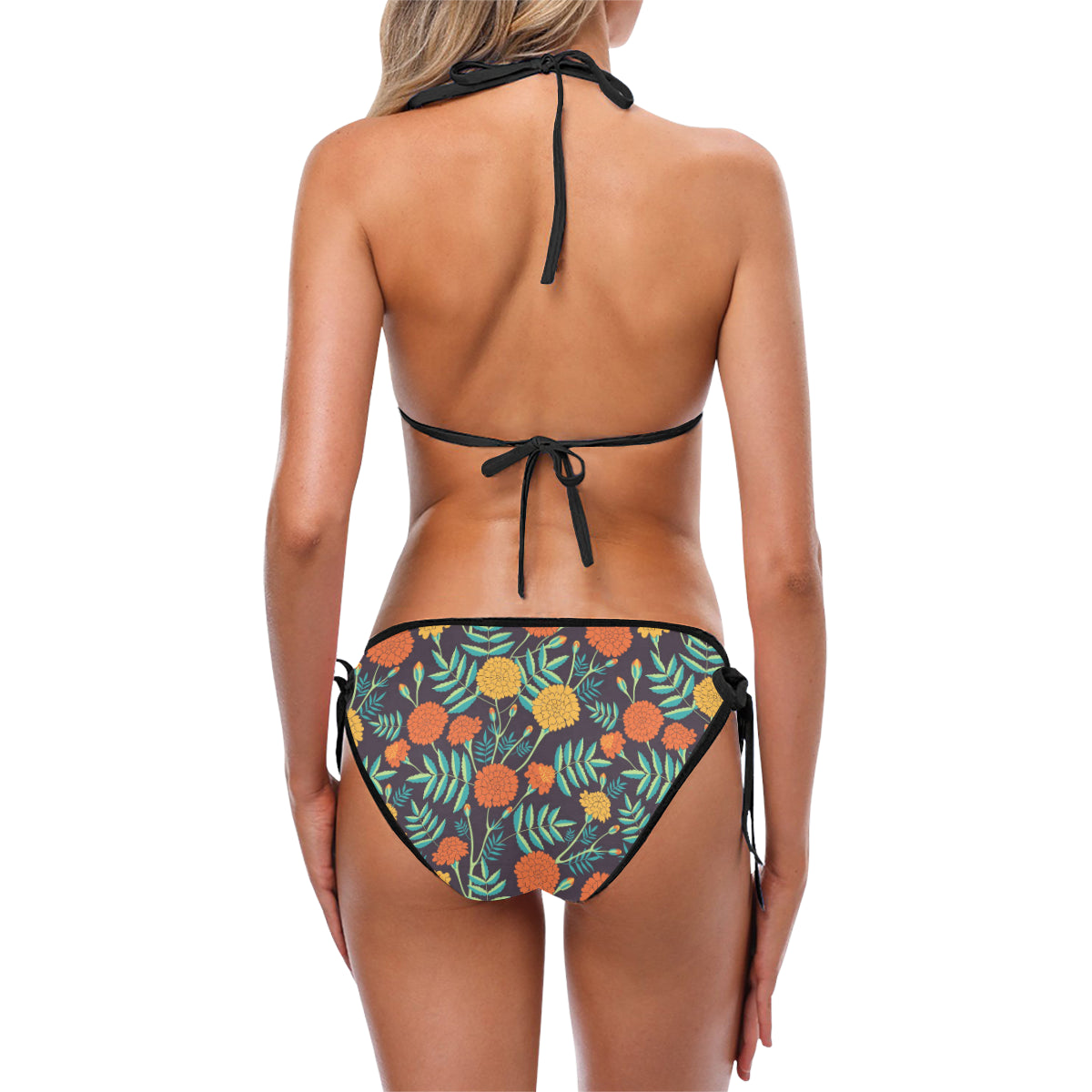 Marigold Pattern Print Design MR01 Bikini