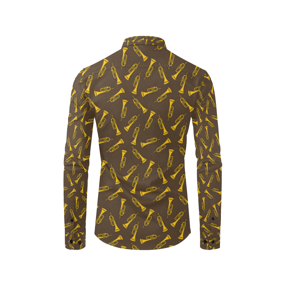 Trumpet Pattern Design Print Men's Long Sleeve Shirt