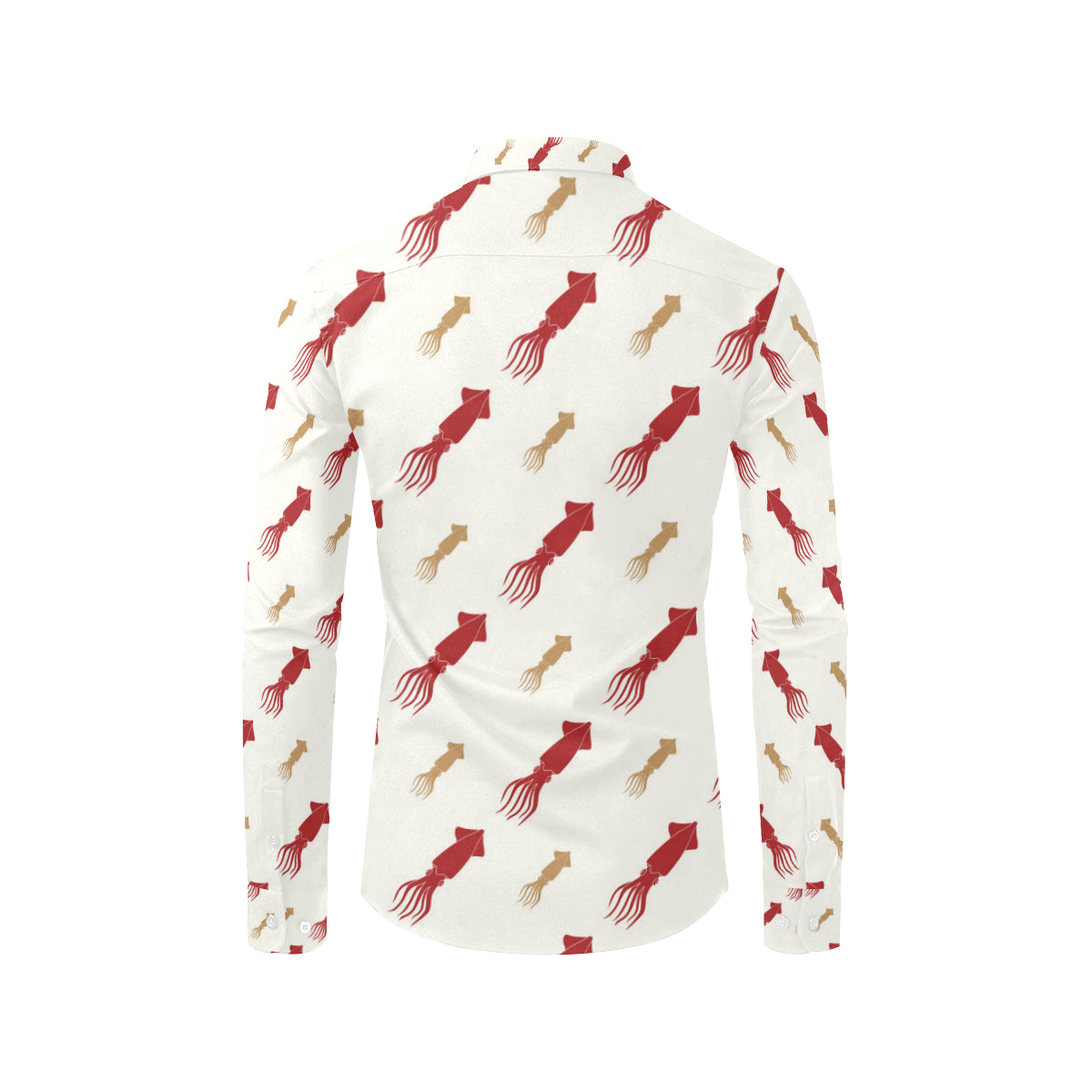 Giant Squid Pattern Print Design 01 Men's Long Sleeve Shirt
