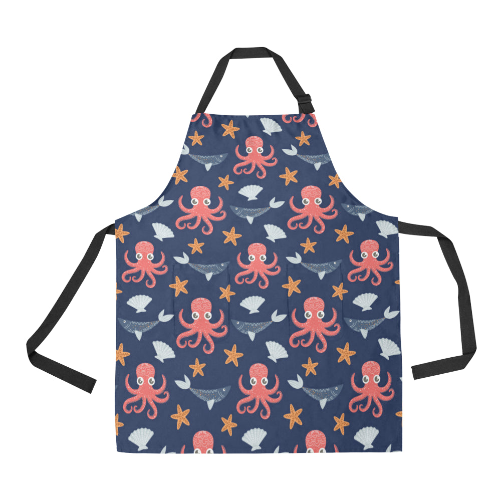 Octopus Pattern Print Design A04 Apron with Pocket