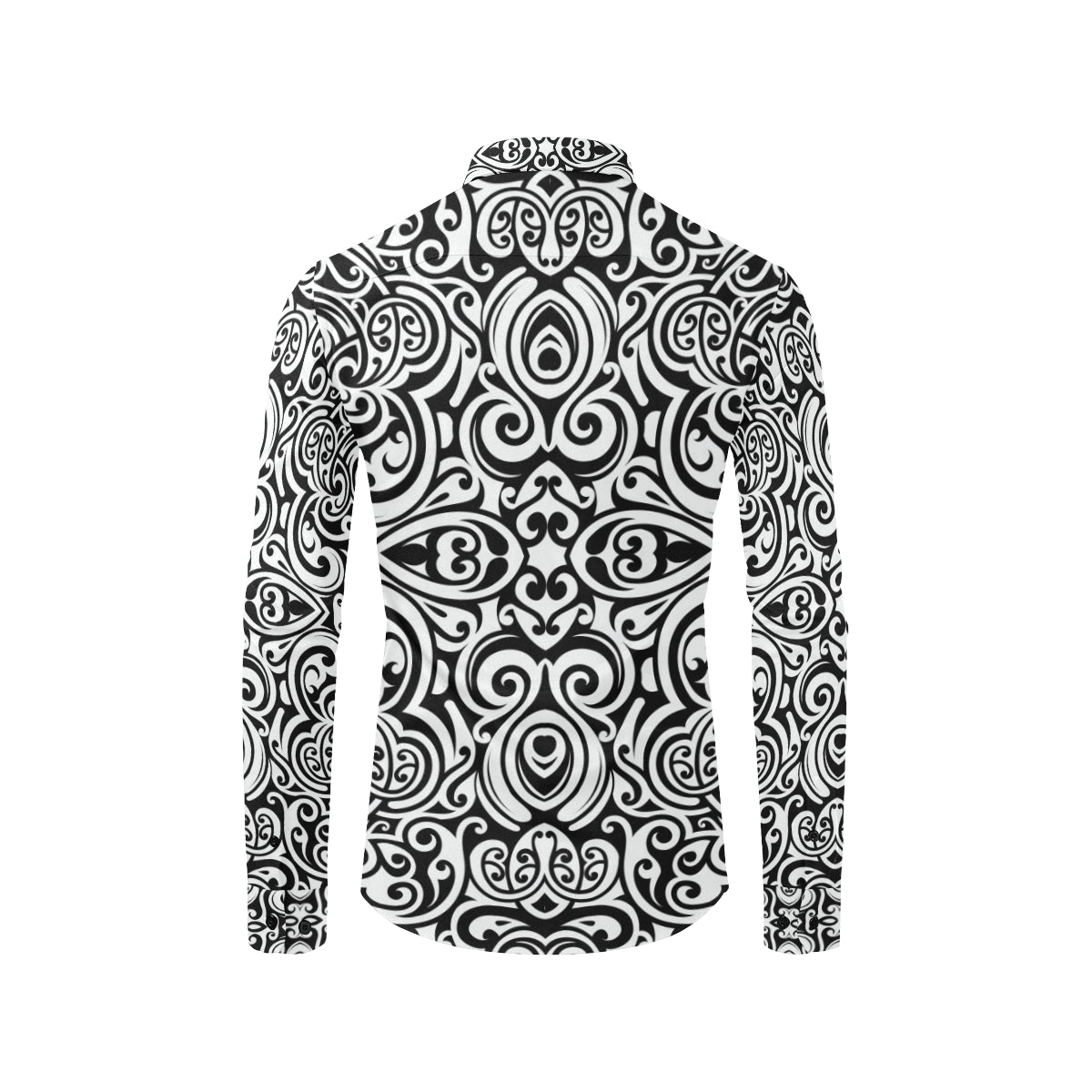 Polynesian Tattoo Pattern Men's Long Sleeve Shirt