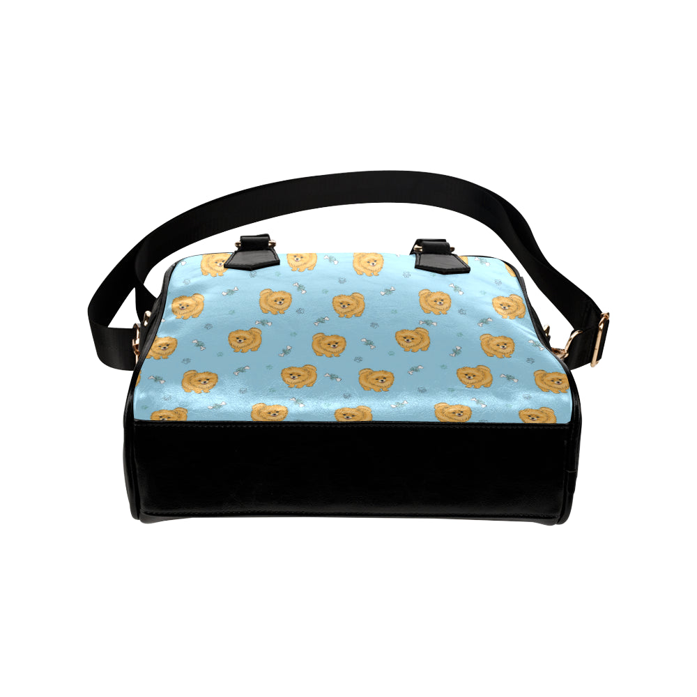 Pomeranians Pattern Print Design A03 Shoulder Handbag
