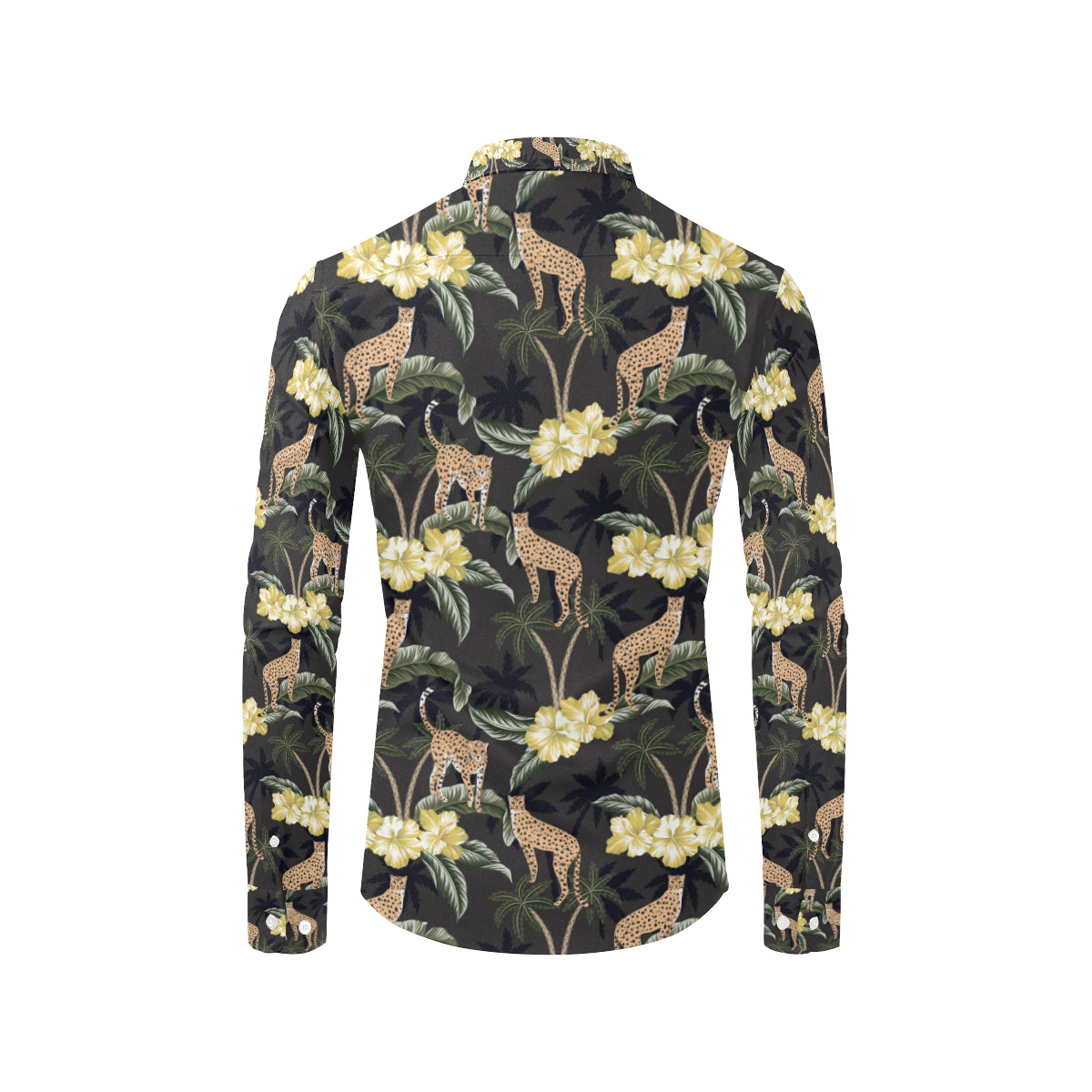 Cheetah Pattern Print Design 04 Men's Long Sleeve Shirt