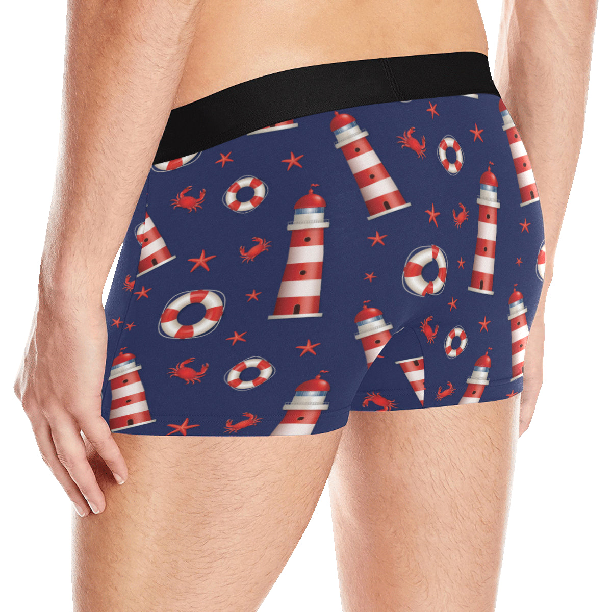 Nautical Pattern Print Design A03 Men's Boxer Briefs