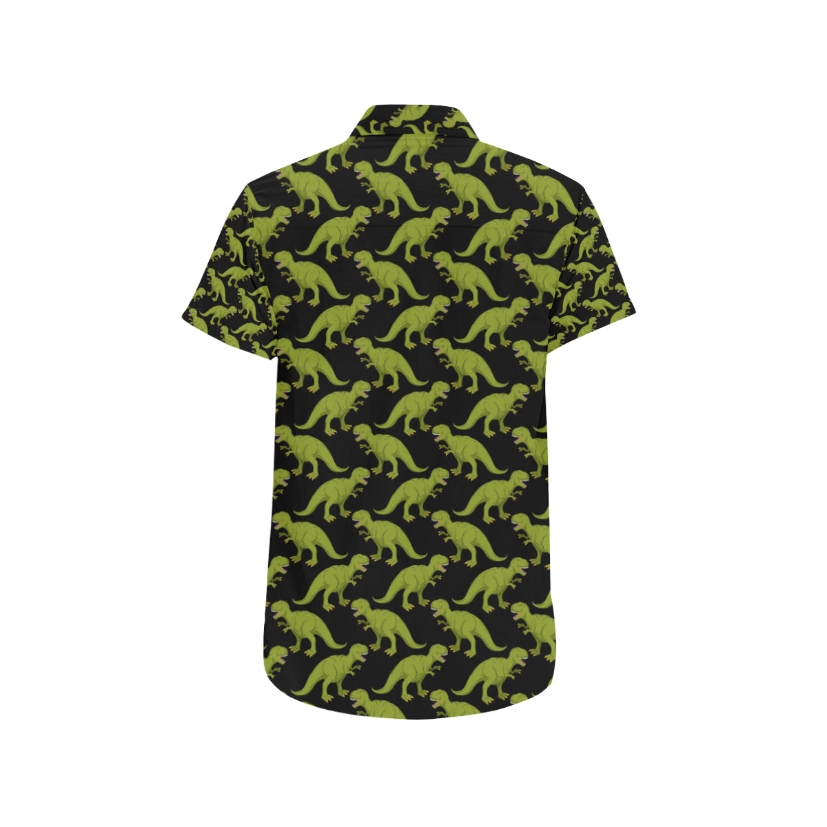 T Rex Pattern Print Design A02 Men's Short Sleeve Button Up Shirt