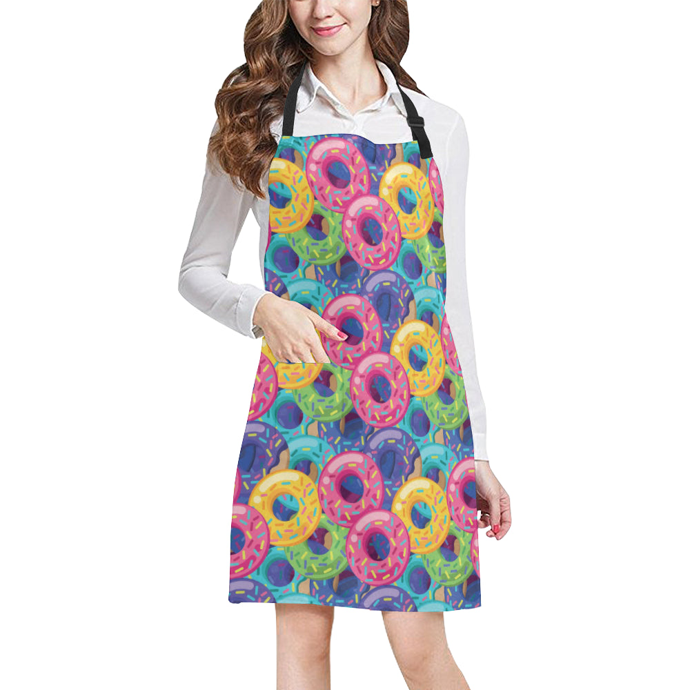 Donut Pattern Print Design DN010 Apron with Pocket