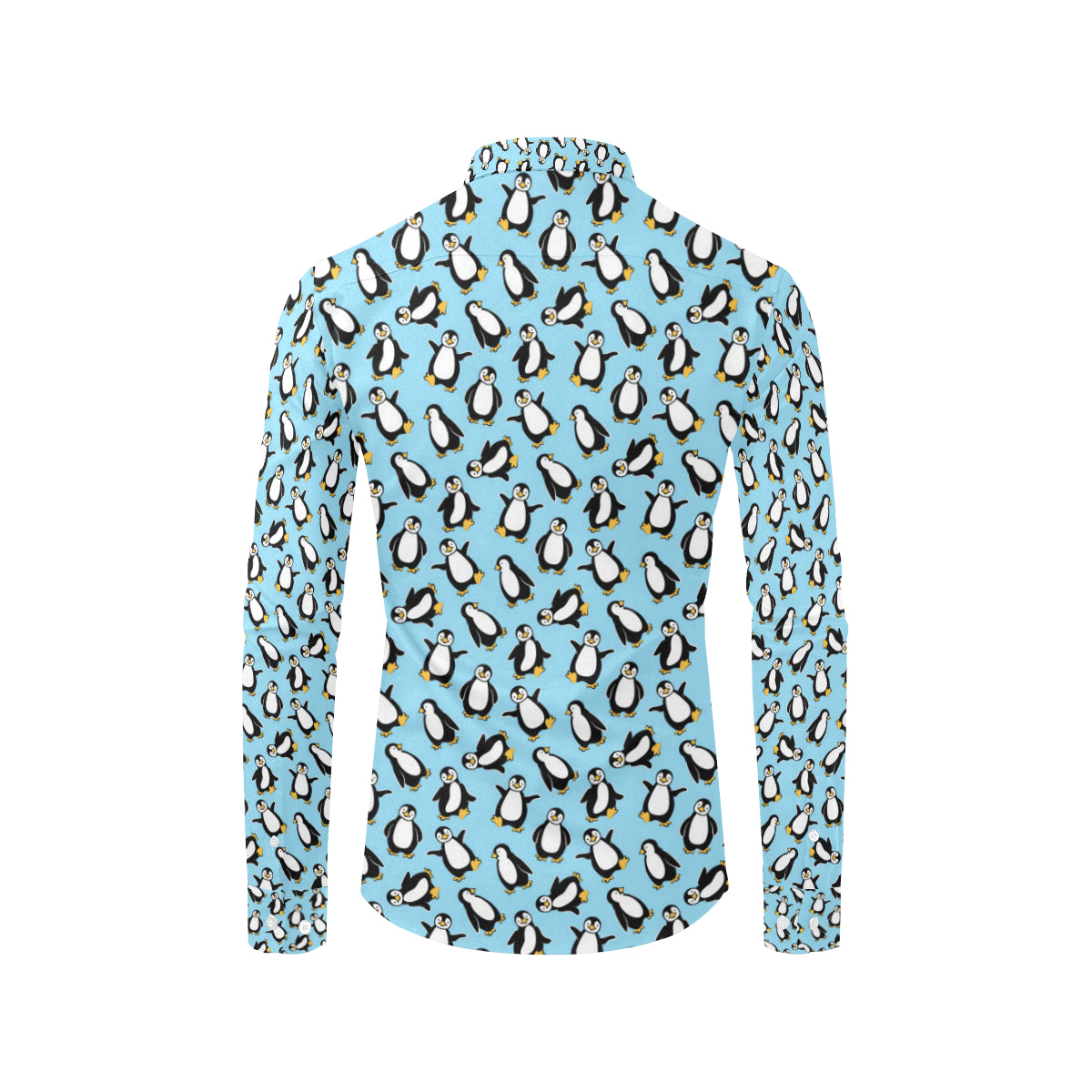 Penguin Happy Print Men's Long Sleeve Shirt