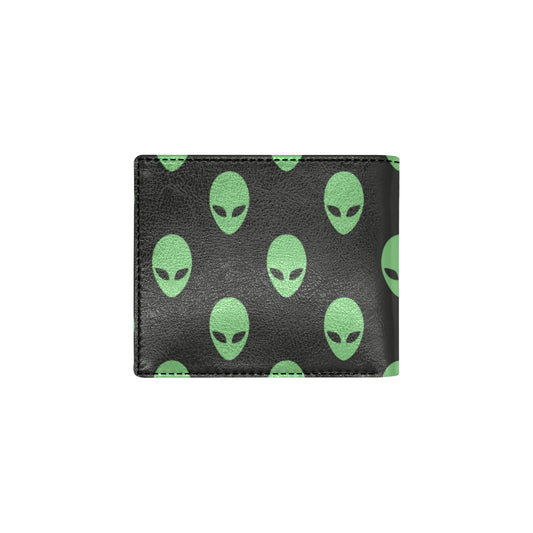 Alien Green Neon Pattern Print Design 01 Men's ID Card Wallet