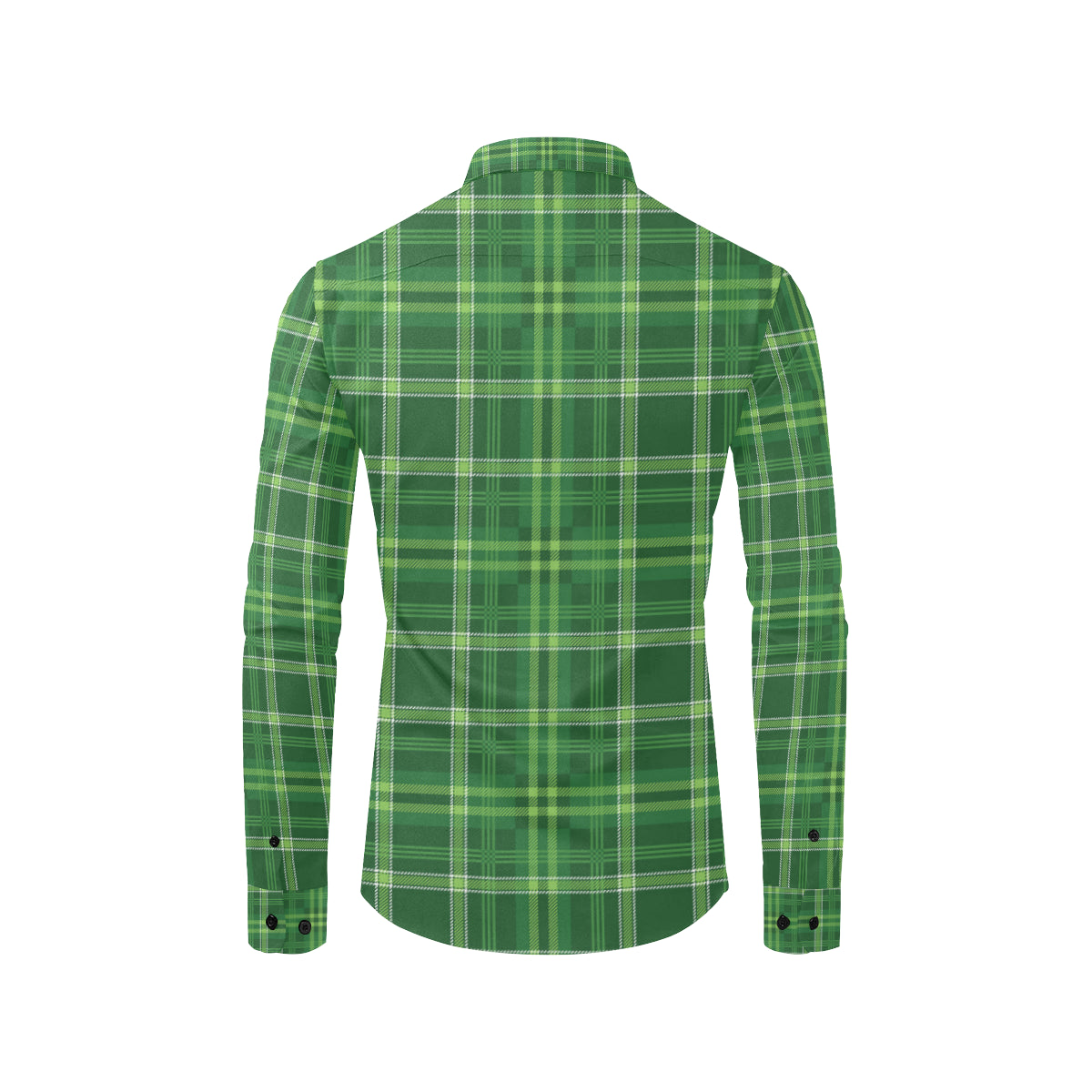 Irish Plaid Pattern Print Design 02 Men's Long Sleeve Shirt
