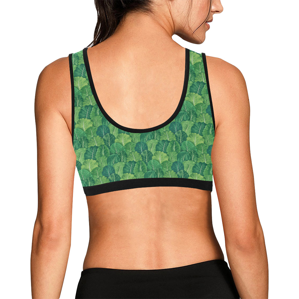Cabbage Pattern Print Design 02 Sports Bra