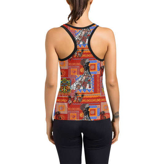 African Print Pattern Women's Racerback Tank Top
