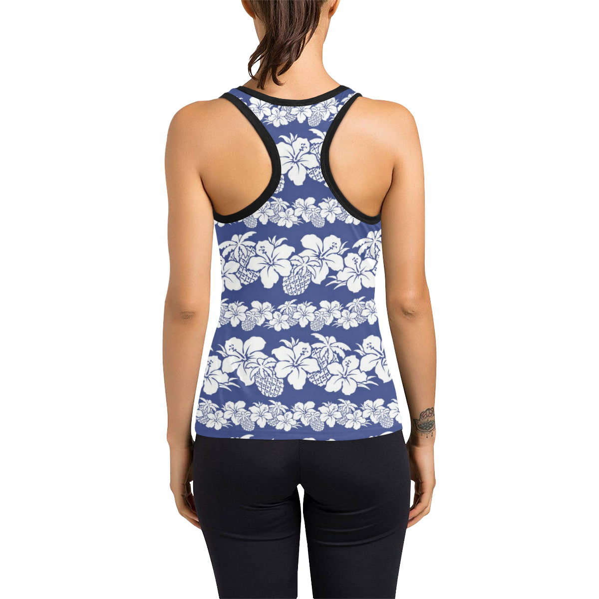 Hawaiian Themed Pattern Print Design H07 Women's Racerback Tank Top