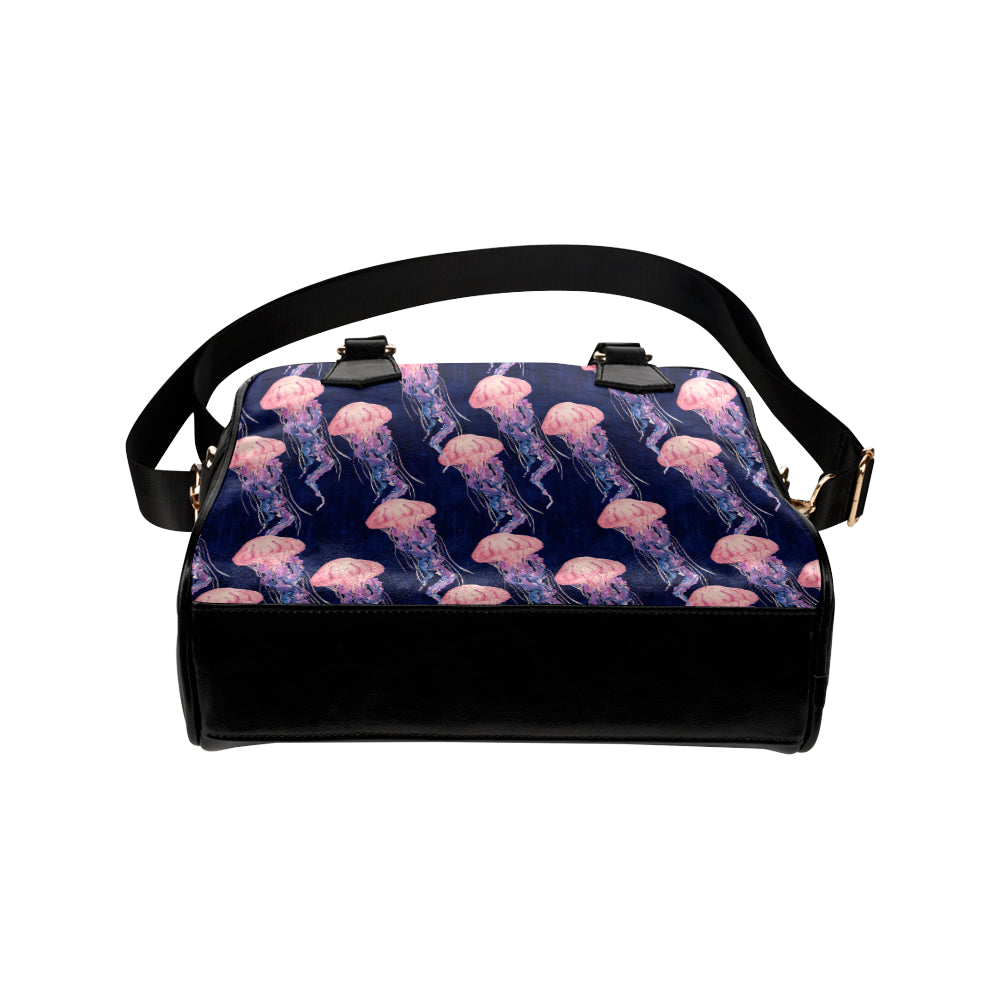 Jellyfish Pattern Print Design 03 Shoulder Handbag