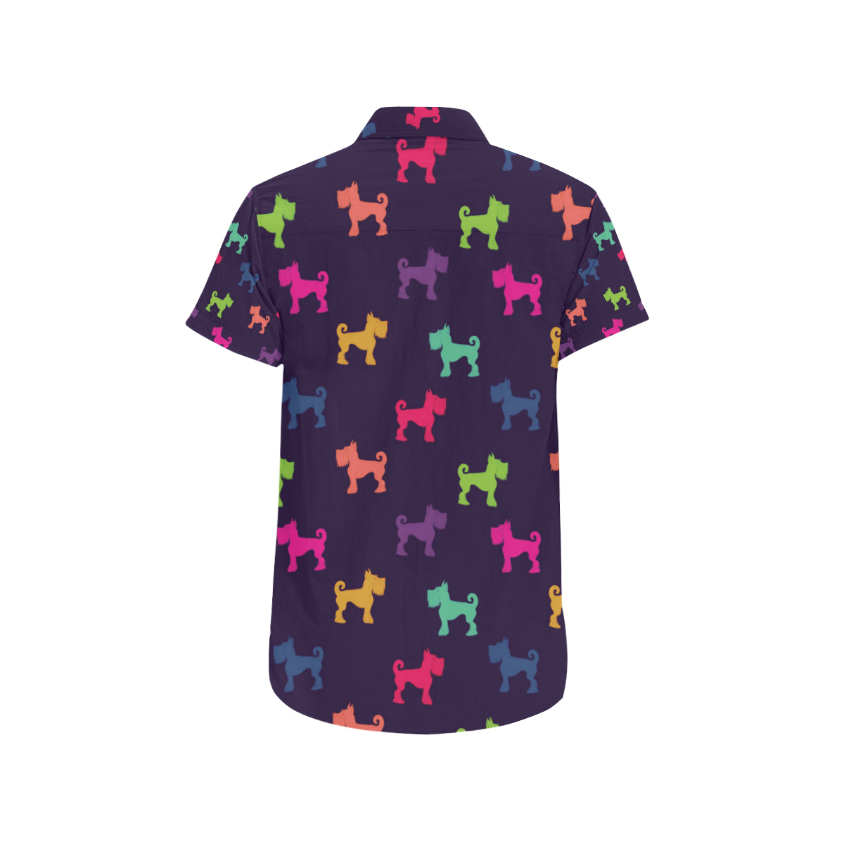 Schnauzers Pattern Print Design A05 Men's Short Sleeve Button Up Shirt