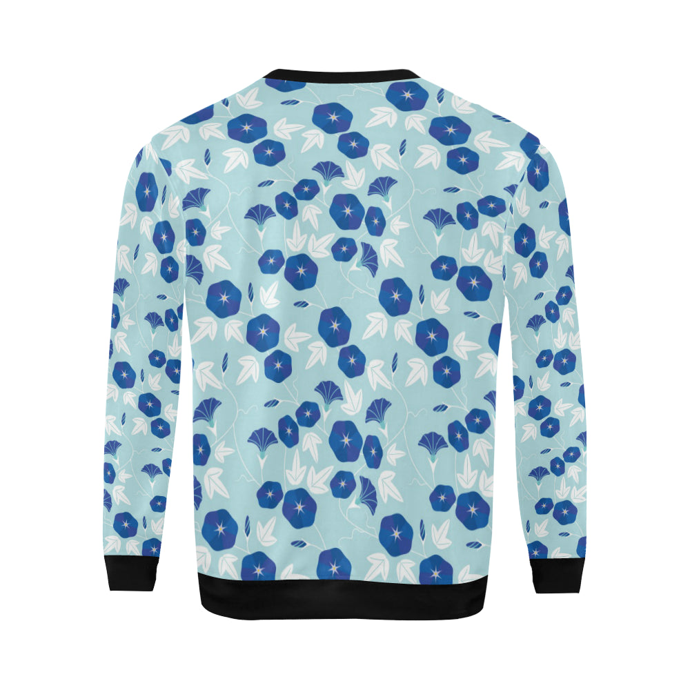 Morning Glory Pattern Print Design MG07 Men Long Sleeve Sweatshirt